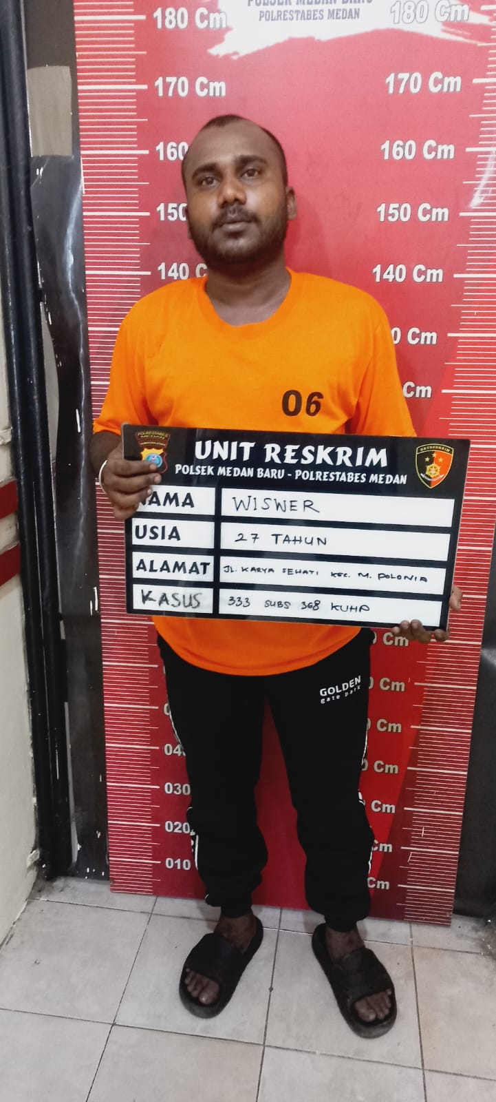 Kapolsek Medan Baru Kompol Yayang Rizki Pratama SIK mengatakan pelaku diamankan berdasarkan laporan dari korban dengan LP/B/36/I/2024/SU/POLRETABES MEDAN/SEK MDN BARU Tanggal 12 Januari 2024.